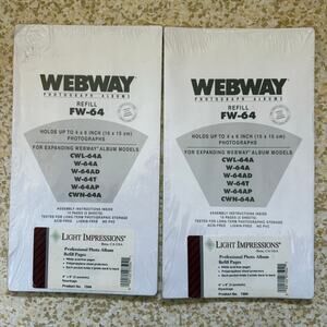 Set 2 NEW Webway Refill Pages Model FW-64 For Expanding Prestige Photo Album